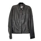 Lucky Brand Distressed Faux Leather Jacket Mens Small Full Zip Moto Biker