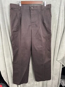 Pantalone casual Tibre uomo 36 marrone cotone tasche a taglio zip mosca vestibilità regolare - Foto 1 di 7