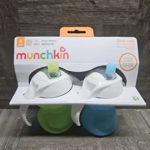 MUNCHKIN CLICK LOCK BITE PROOF SPOUT CONTAINER CUPS BLUE/GREEN - Picture 1 of 1