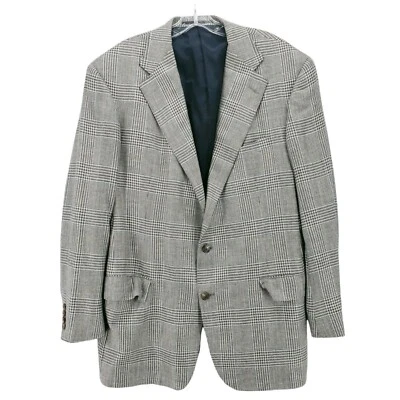 Chaqueta Blazer Ralph Lauren Seda Lino Lana Azul Cuadros Tweed HECHA EN EE. UU. 44 Larga Foto 1 de 4