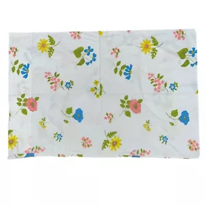 Vtg Wamsutta Lustercale Floral Standard Pillowcase Wildflowers Multicolor White - Picture 1 of 4