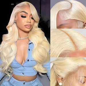 613 Blonde 13x4 Body Wave Lace Front Wigs Virgin Human Hair 180% Density 22 Inch - Picture 1 of 9
