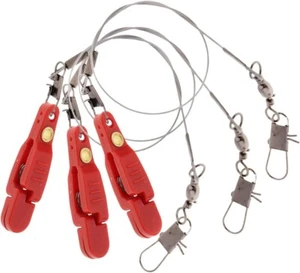 3 Stück Downrigger Angeln Schnellverschluss Clips mit Stahl Angelschnur - Bild 1 von 8