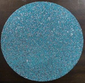 SPARKLES NEW!!! Turquoise Aqua BLUE SILVER Placemat LUX EASTER GORGEOUS! - Picture 1 of 6