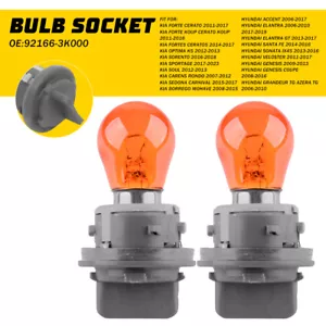 2 Pcs Front Turn Signal Lamp Light Bulb Socket for Hyundai Accent Elantra D - Picture 1 of 8