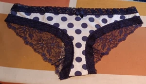 NEW LOOK White & Purple Spot Lacy Knickers Hipster Briefs UK 16 BNWT - Picture 1 of 3