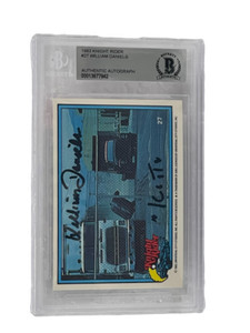 WILLIAM DANIELS SIGNED KNIGHT RIDER DONRUSS TRADING CARD #27 SLABBED BECKETT 1
