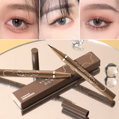 WATERPROOF LASTING LIQUID EYELINER PEN BLACK BROWN SMUDGE PROOF MAKEUP ! - Image 1 of 4