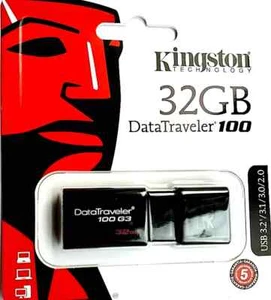 Kingston USB Flash Drive 32GB 64GB 128GB Memory Stick High Speed Data Traveler - Picture 1 of 8