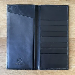 MERCEDES BENZ Black Leather Folding Cash Card Organizer Wallet - Bild 1 von 2