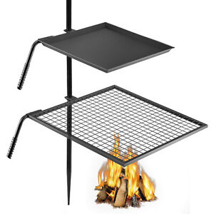 VEVOR Campfire Adjustable Swivel Grill Fire Pit Cooking Grate Griddle Plate BBQ