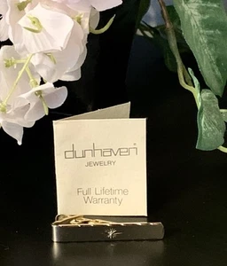 Vintage Dunhaven Jewelry Tie Clip with Starburst Diamond Q34 - Picture 1 of 11