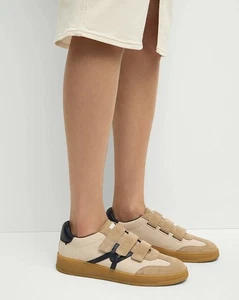 Veronica Beard Reagan Sneakers 295 $ NEU Größe 9 11 Wildleder Sand Eclipse Leder - Bild 1 von 7
