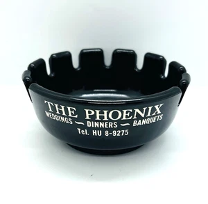 Posacenere vintage in melamina nera Sta-Safe Eagle, made in USA The Phoenix - 4"x2" - Foto 1 di 7