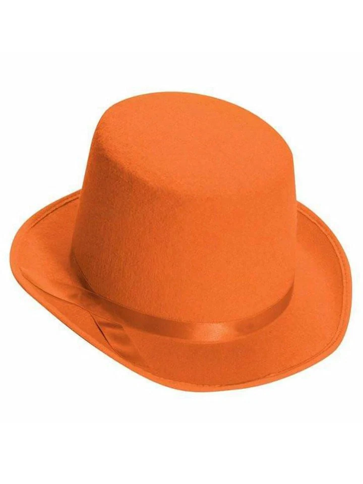 Deluxe Orange Top Hat Costume Accessory - Image 1 of 1