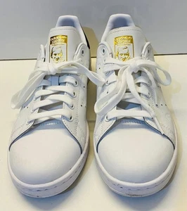 Adidas Stan Smith Trainers Debossed Trefoils White/Black UK Size 7.5 (Preloved) - Picture 1 of 8