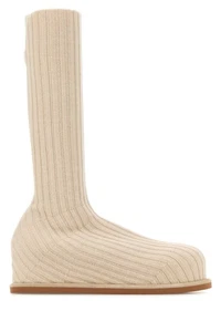 AMINA MUADDI Veneda Cream Beige Sock Boots New & Authentic - Picture 1 of 5