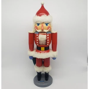 Vintage Dobin Brienz Switzerland Wood SANTA Hand-Painted 14" Nutcracker - Picture 1 of 14
