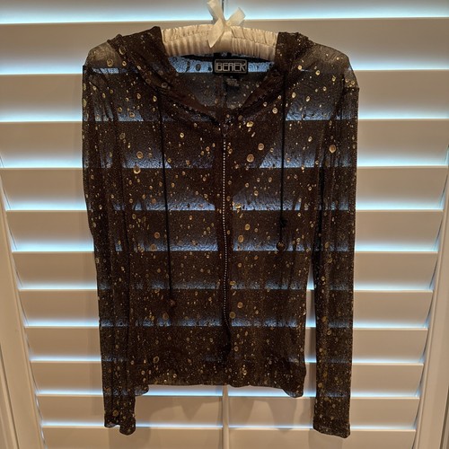 VETEMENTS Felpa con cappuccio Collective Works of Berek 2 maglia accenti oro taglia M arte da indossare vintage