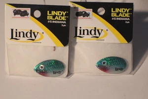 6- LINDY CRAWLER HARNESS BLADES #5 INDIANA COLOR BLUE CLOWN 2 PACKS OF 3 - Picture 1 of 1