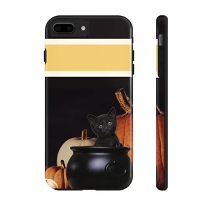 Custodia telefono resistente Halloween gatto nero zucche | iPhone 16 15 14 Samsung Galaxy - Foto 1 di 107