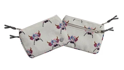 Coin Purse 17cm Canvas Cow Sheep Fair Trade Earth Squared Ethical Gift for Her - Image 1 of 4