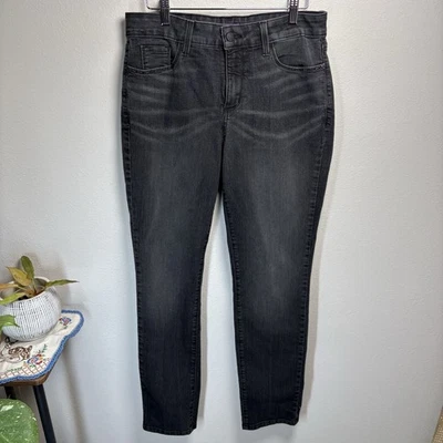 NYDJ Not Your Daughters Jeans 10 ~ Black Legging Marilyn Straight Rhinestone - Image 1 of 4