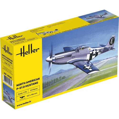 P-51 MUSTANG KIT 1:72 Heller Kit Aerei Modellino Nuovo - Immagine 1 di 1