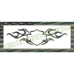 3.5"x10" Clear Plastic Stencil - Crest w/Flames (SX36) (.007") - Picture 1 of 2