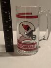Arizona Cardinals  NFL Vintage Heavy Glass Bar Beer Mug Helmet Star Bottom 5.5"
