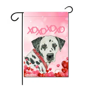 Dalmatian Valentine's Day Garden Flag, Double Sided 12" X 18" Yard Art Decor - Picture 1 of 1