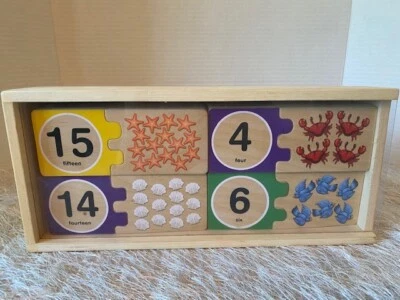 Melissa & Doug Self-Correcting Wooden Number Puzzles with Storage Box (40 Pcs) - Image 1 of 4
