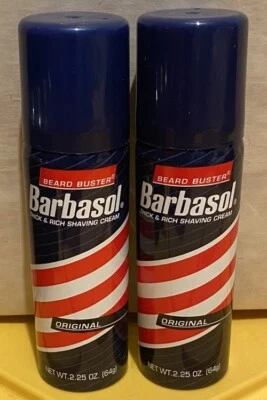 LOTE (2) NUEVO Barbasol Original Crema de Afeitar 2.25 OZ Barba Buster Tamaño de Viaje Nuevo de Lote Antiguo Foto 1 de 2