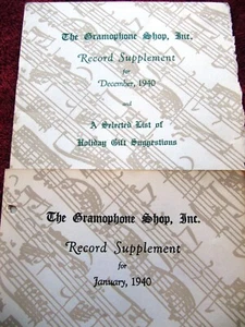 Complete 12 Issues 1940 GRAMOPHONE SHOP Record CATALOG Supplement Catalogue - Picture 1 of 6
