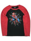 Marvel Boys Black & Red Spider-Man Superhero Long Sleeve Christmas Shirt