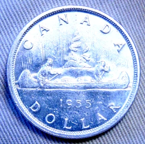 1955 Canada .800 silver Dollar UNC - Picture 1 of 3