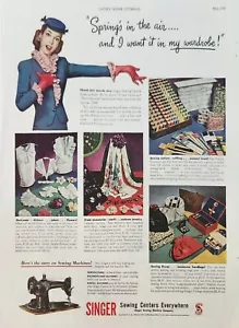 1944 Singer Nähcenter Vintage Werbung springt in die Luft und ich will meinen Kleiderschrank - Bild 1 von 1