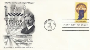1308 5c INDIANA - Freimaurer Briefmarken Club of NY Gütesiegel  - Bild 1 von 1