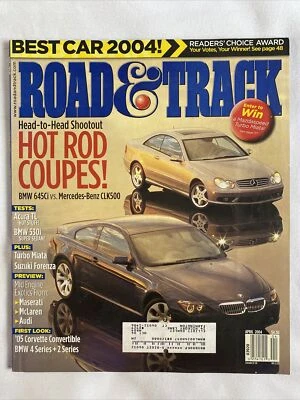 2004 April Road & Track Magazine BMW Versus Mereces Who Comes Out On Top (MH395) - Image 1 of 3