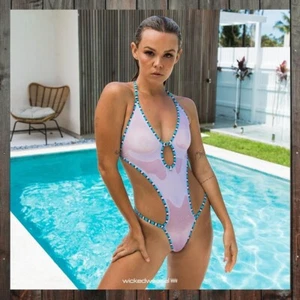 Wicked Weasel 819 Sheer Vision Splice One-Piece Bikini White/Blue - Bild 1 von 5