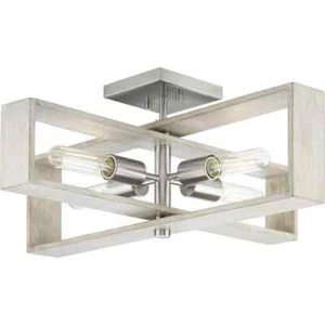 Progress Lighting Boundary 24 in. Contemporary Brushed Nickel Flush Mount - Picture 1 of 13