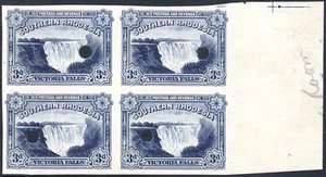 Southern Rhodesia 1938 3d deep blue, Victoria Falls, IMPERFORATE FILE PROOF - Picture 1 of 1