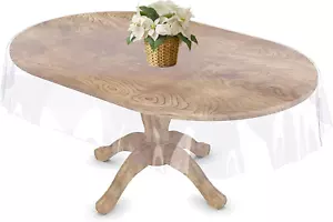 Clear Table Protector - Clear Vinyl Table Cover - Protective Plastic Covering Tr - Picture 1 of 12