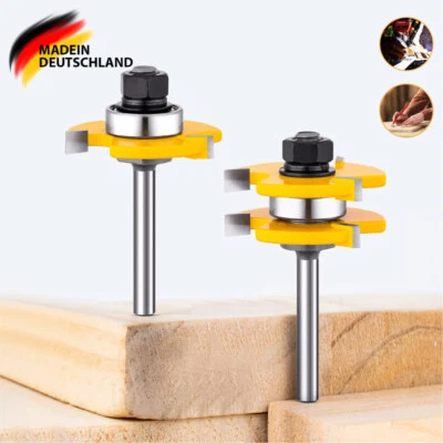 MARKENLOS Nut und Feder Fräser Set 8mm Schaft Oberfräser Scheibennutfräser für Holz DHL