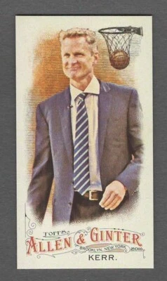 STEVE KERR 2016 Topps Allen and Ginter MINI Parallel Card 160 NBA Warriors Coach - Image 1 of 2