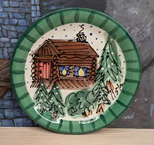 Plato de cerámica Liston Studios raro Sun Valley Idaho Ceraminter Italia decorado - Imagen 1 de 8