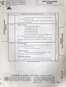 Sams Photofact Production Change Bulletin PFAX75 - Picture 1 of 1