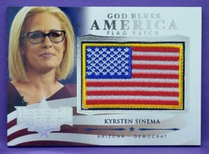 Kyrsten Sinema Decision 2022 SILVER FOIL GOD BLESS AMERICA FLAG PATCH #PG21