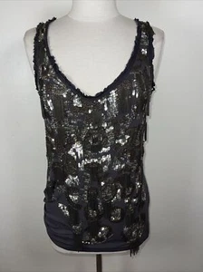Valentino T Shirt Couture Chainmail Sequin Chains Tank Top Size 2 - Picture 1 of 11