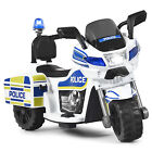 Costway 6V Kids Ride On Police Motorcycle Trike 3-Wheel w/ Headlight and